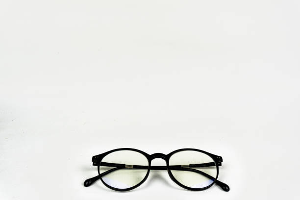 Black Eyeglasses on White Background