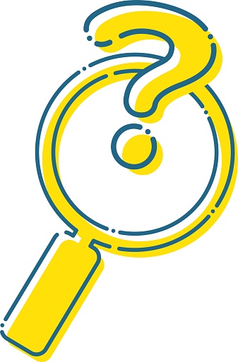 Dashed Magnifying Glass And Question Mark Illustration Material Stock ...