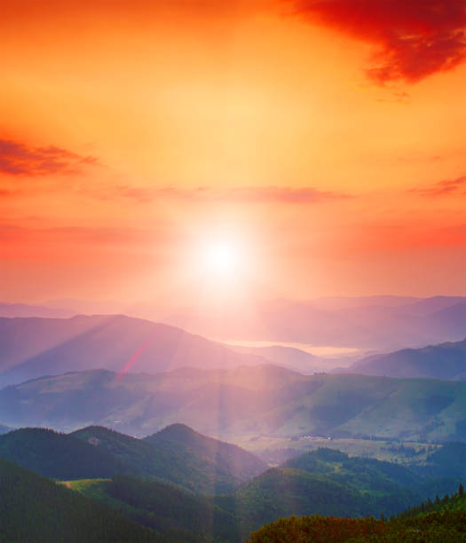 istock Beautiful sunrise scenery, Mountain sunset, beautiful sunrise and sunset scenery 2185195464