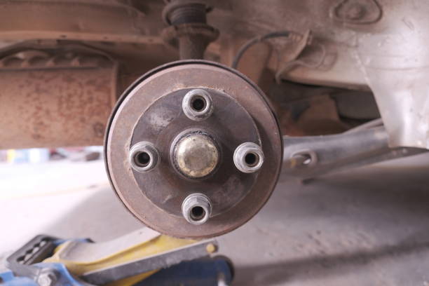 istock Close-up of a car wheel hub. 2185195563