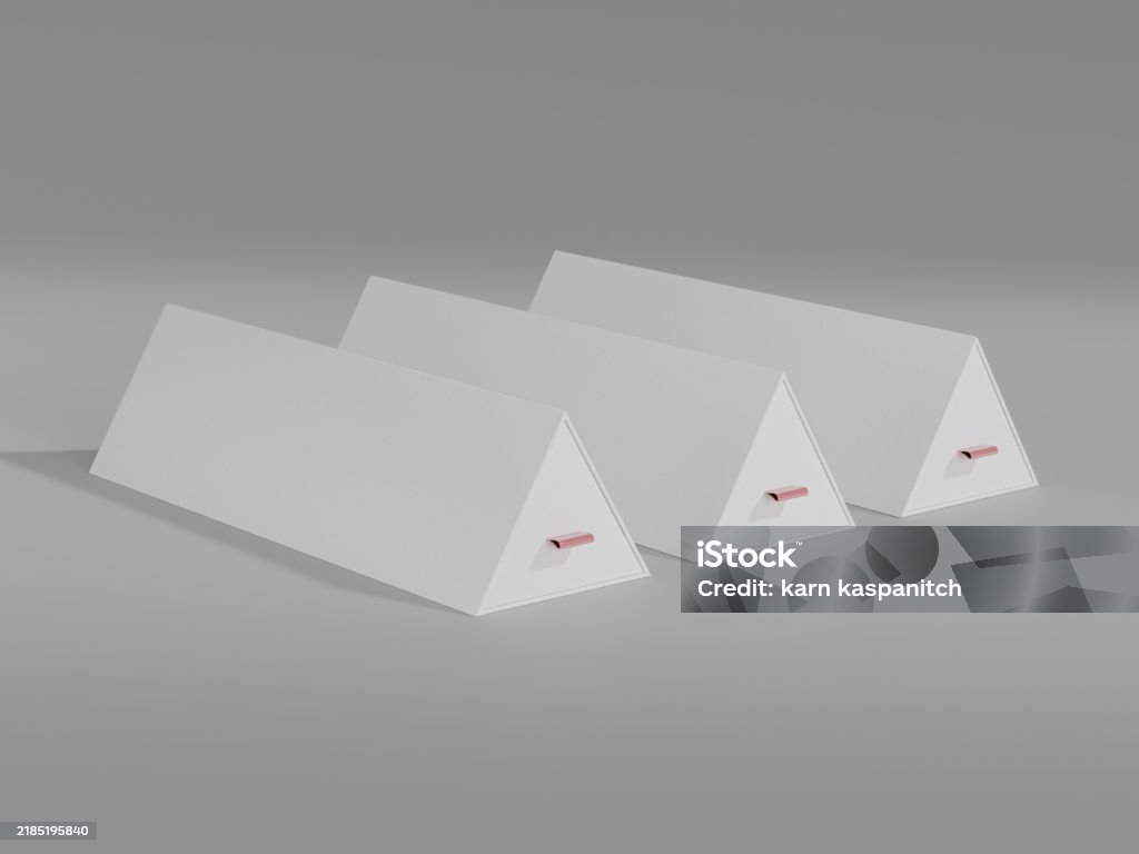 Triangle Storage Containers Set Of Triangular Shape Boxes Mockup Empty Design Long Triangle Drawer ...