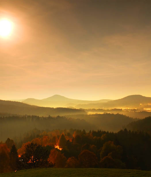 Beautiful sunrise scenery, Mountain sunset, beautiful sunrise and sunset scenery
