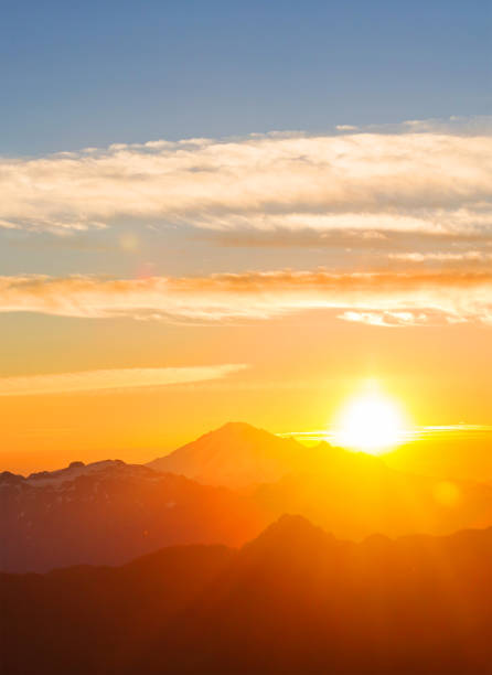 Beautiful sunrise scenery, Mountain sunset, beautiful sunrise and sunset scenery