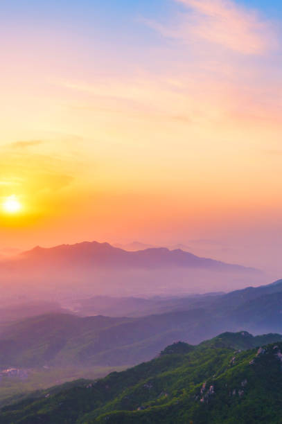 istock Beautiful sunrise scenery, Mountain sunset, beautiful sunrise and sunset scenery 2185197726