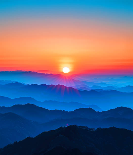 istock Beautiful sunrise scenery, Mountain sunset, beautiful sunrise and sunset scenery 2185197827