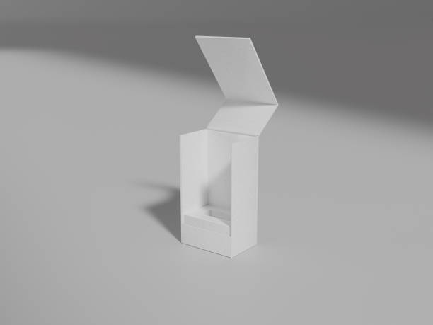 istock Tall swing-open luxury box mockup, empty design swing-open rigid paper box mockup, luxury box packaging container mockup, premium gift box storage, flip-open paper box standing on clean background 2185200709