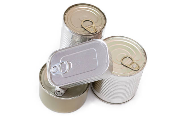 istock A Group of Stacked Tin Cans with Blank Edges Isolated on White 2185203091