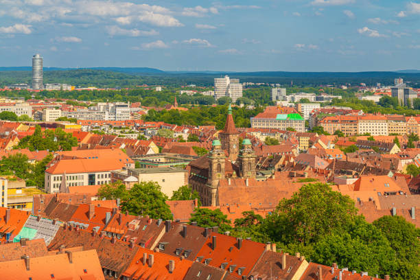 istock Elevated Nuremberg Cityscape showcasing beautiful roofs, Germany 2185207686