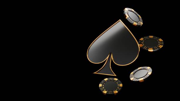 istock Casino chips, cubes, roulette, drum  on dark black background - 3d render. 2185208435