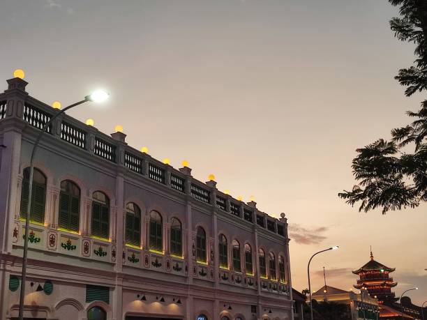 istock Beautiful dusk sunset outdoor architecture building view 2185209798
