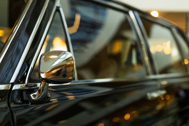 istock Retro car and its mirror close-up 2185213887