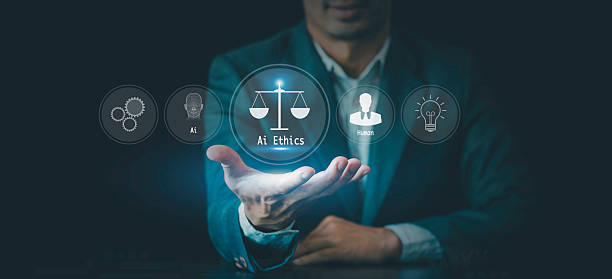 istock AI ethics concept. Justice and laws, AI law technology, artificial intelligence property and protection of copyright laws, Compliance, regulation, business policy, and machine learning algorithms 2185214173