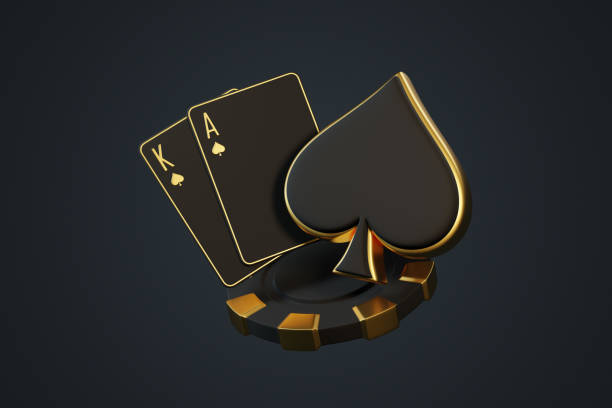 istock Black and Gold King Ace Spade Card Set. 3D render illustration 2185216989