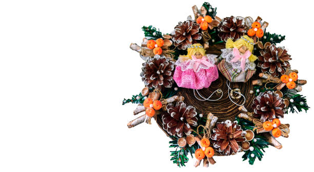 Christmas decoration Santa Claus flowers snow gift blurred area holiday gifts image arrangements Christmas tree