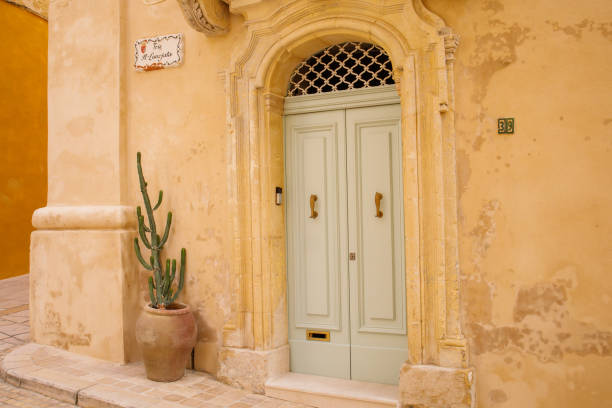 Typical maltese house entrance in Birgu, Malta