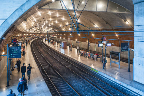 Monaco - October 22, 2024: Underground train station in Monaco.