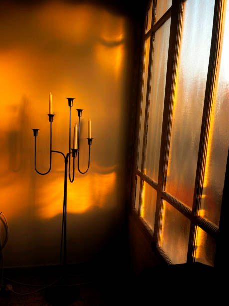 Inside the Ferenc Raichle Palace, light shining through a bay window on the second floor, Subotica, Serbia 2022