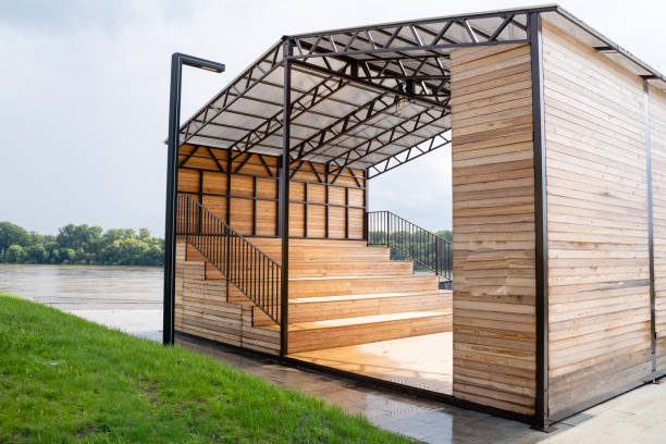 istock A Contemporary Wooden Structure Next to Water Unique Architectural Design That Harmonizes with Nature 2185228259