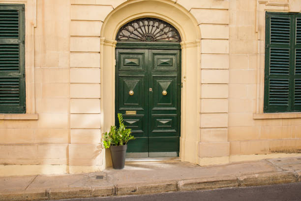 Typical maltese house door in Sliema, Malta