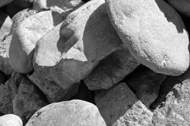 istock Rock pile closeup in black and white colors 2185234349