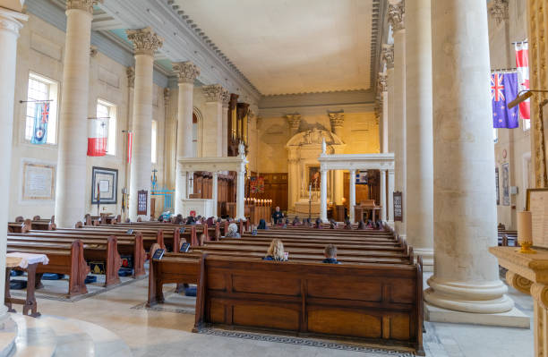 Interior of St. Paul's cathedral, Valetta, Malta Valetta, Malta - April 16, 2024: Interior of St. Paul's cathedral, Valetta. St. Paul is an Anglican pro-cathedral of the Diocese in Europe situated in Independence Square. st paul cathedral la valletta malta island stock pictures, royalty-free photos & images