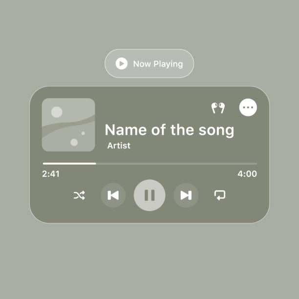 Music App Pop-Up Design - Interactive Audio Interface Music App Pop-Up Design - Interactive Audio Interface music streaming service stock illustrations