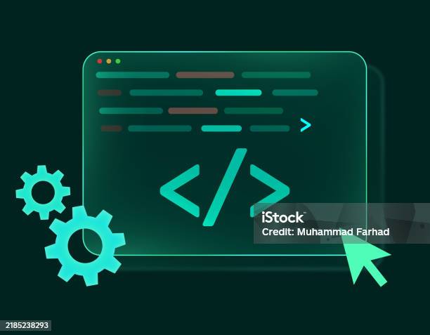Coding And Debugging Concept Modern Design On Dark Backdrop Programming ...