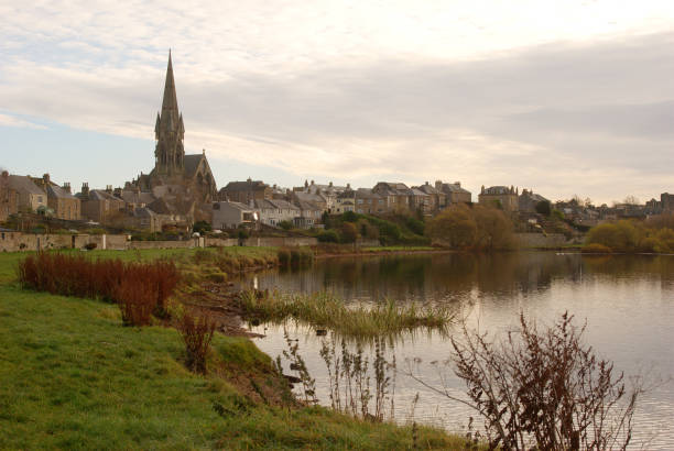 istock Kelso and church spire on River Tweed in November 2185238381