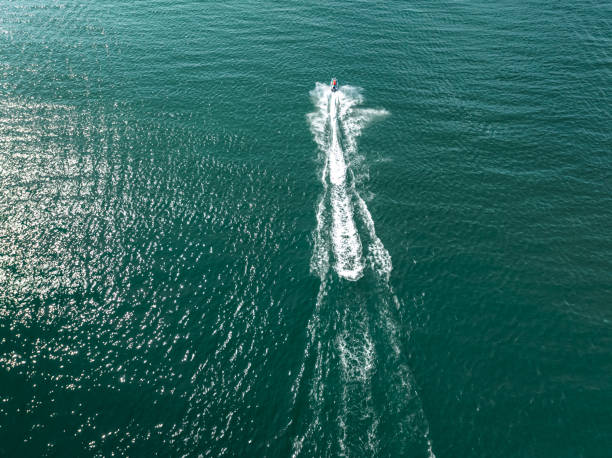 istock Jet ski floating straight ahead in the Baltic Sea 2185239104