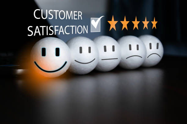Users rate service experience on online application for customer satisfaction survey concept.