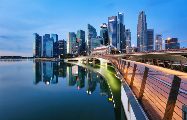istock Singapore downtown at the sunrise 2185243022