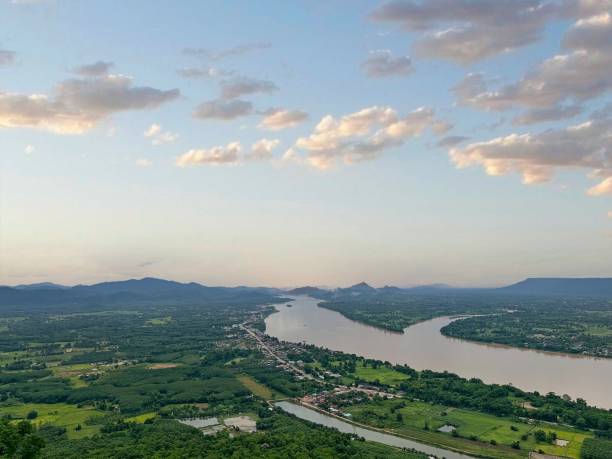 istock Aerial view of forest mountain and river 2185245591