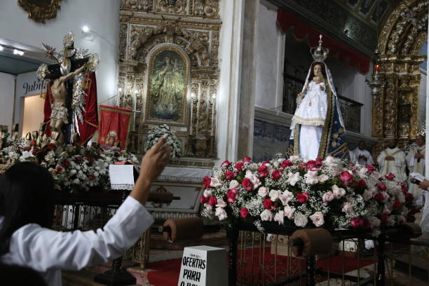 salvador, bahia, brazil - january 1, 2023: celebration of mass at the church of Boa Viagem in the city of Salvador.