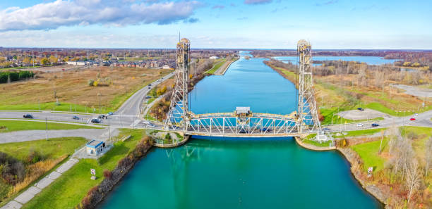 istock Welland Canals Parkway and Glendale Avenue Bridge view, St. Catharines, Canada 2185249715