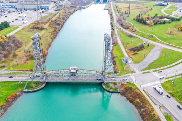 istock Welland Canals Parkway and Glendale Avenue Bridge view, St. Catharines, Canada 2185249840