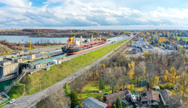 istock Welland Canals Parkway and Welland Canal Lock view, St. Catharines, Canada 2185249901