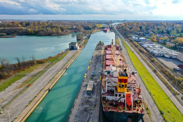istock Welland Canals Parkway and Welland Canal Lock view, St. Catharines, Canada 2185249925