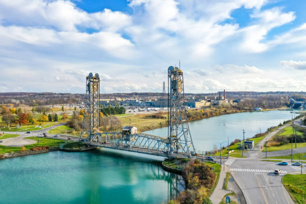 istock Welland Canals Parkway and Glendale Avenue Bridge view, St. Catharines, Canada 2185250225
