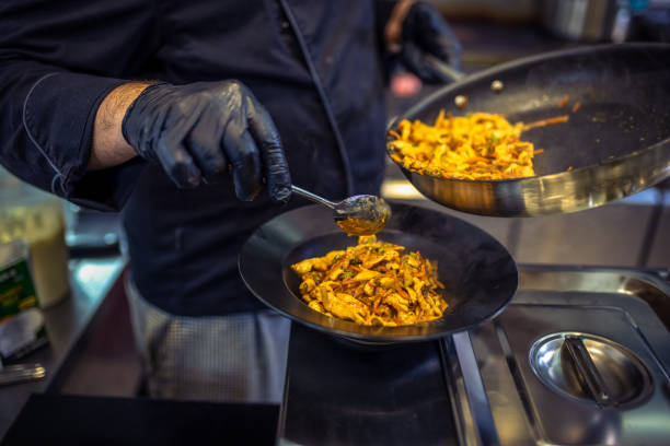 istock Delicious looking pasta with chicken, vegetables and sauce cooked in the restaurant. 2185250516