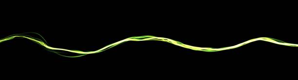 istock Wavy green glowing stripe. Flashe of light line. Abstract sparkling effect. Png 2185250671