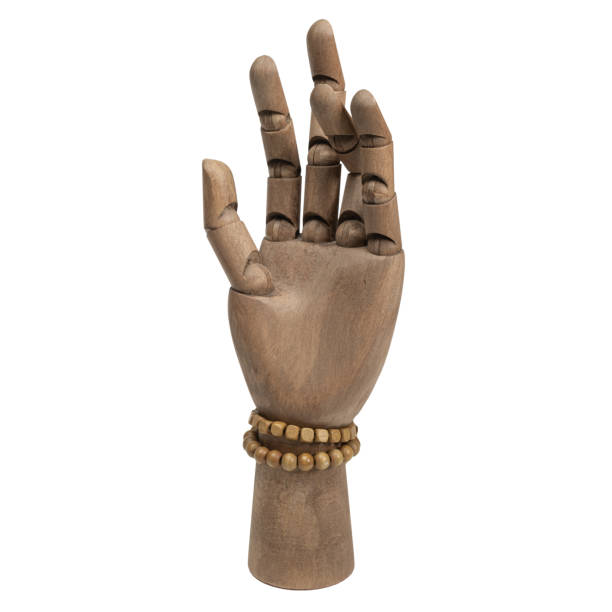 istock wooden hand with two wooden bracelets 2185252600