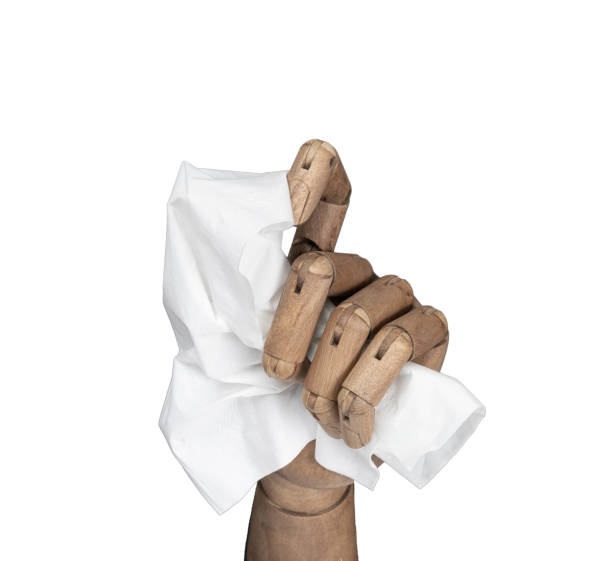 istock A handkerchief in a wooden hand 2185252619