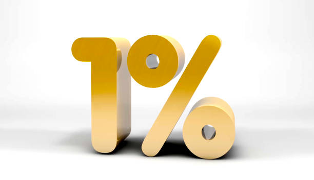 istock 3D Golden 1 Percent Discount 2185253977