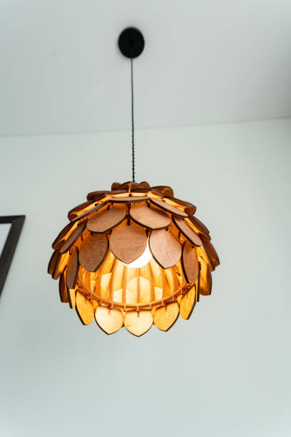 istock Discover the Elegant Pendant Light featuring a beautiful Leaf Design, perfect for enhancing modern interior lighting in your home or office 2185255034