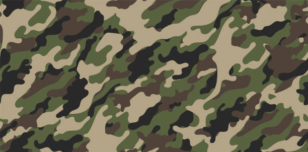 Trendy camouflage military pattern. Khaki military pattern for textile. Seamless pattern for textiles Vector camouflage pattern for clothing design. army stock illustrations