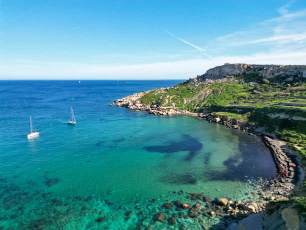 beautiful imgiebah bay, malta island.