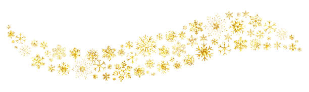 istock Golden wave snowflake background, Happy New Year decoration 2185264723