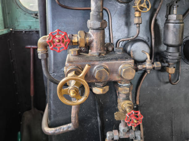 istock Controls of a steam locomotive 2185266524