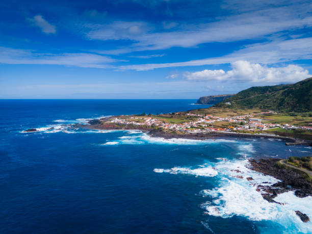 istock Rocks, cliffs, waves and turquoise water in Atlantic ocean. Aerial drone view 2185268035