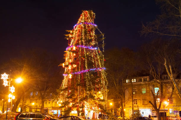 istock Christmas tree and reindeers decoration at Varna square 2185270303